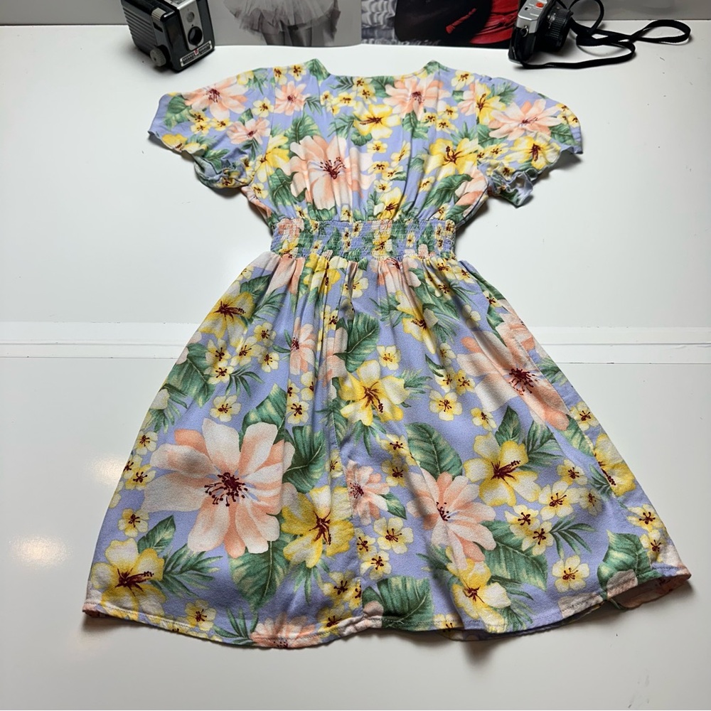 Y2K Forever 21 Floral Tea Dress | Rayon Cottagecore Garden Party Spring Mini - Picture 10 of 13
